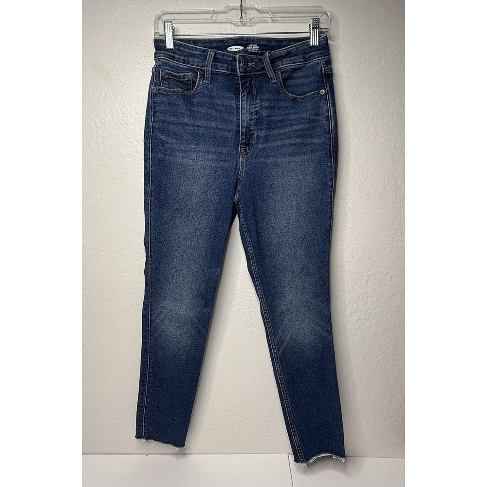 Old Navy Higher High Rise Rockstar Super Skinny Jeans Size 8 Womens 360 Stretch